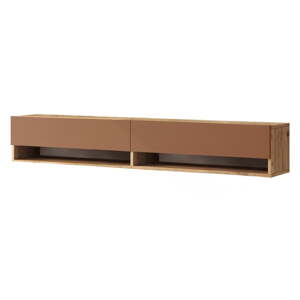 TV stolík v dekore borovice v tehlovo-prírodnej farbe 180x29x32 cm – Kalune Design
