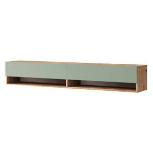 TV stolík v dekore borovice v zeleno-prírodnej farbe 180x29x32 cm – Kalune Design