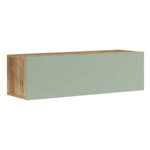 TV stolík v dekore borovice v zeleno-prírodnej farbe 100x30x32 cm – Kalune Design