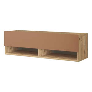 TV stolík v dekore borovice v tehlovo-prírodnej farbe 100x29x32 cm – Kalune Design