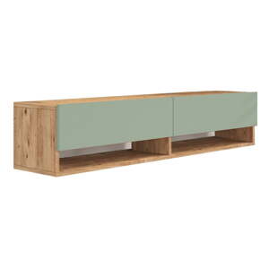 TV stolík v dekore borovice v zeleno-prírodnej farbe 140x29x32 cm – Kalune Design