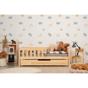 Detská posteľ s výsuvným lôžkom s úložným priestorom s roštom v prírodnej farbe 90x190 cm CP – Adeko