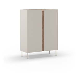 Skrinka v dekore duba v krémovo-prírodnej farbe 90x120x40 cm Lucile – Marckeric