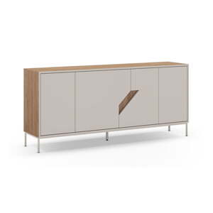 Komoda v dekore duba v krémovo-prírodnej farbe 180x80x40 cm Lilou – Marckeric