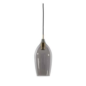 Závesné svietidlo so skleneným tienidlom v tmavosivo-bronzovej farbe ø 17 cm Lukaro – Light & Living