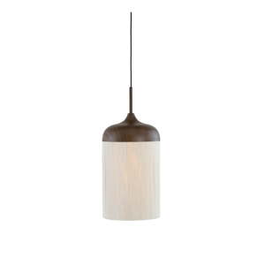 Tmavohnedé závesné svietidlo s textilným tienidlom ø 22 cm Dania – Light & Living