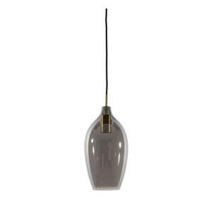 Závesné svietidlo so skleneným tienidlom v tmavosivo-bronzovej farbe ø 16,5 cm Lukaro – Light & Living