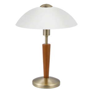 Sivo-hnedá stmievateľná stolová lampa so skleneným tienidlom (výška 35 cm) SOLO 1 – EGLO