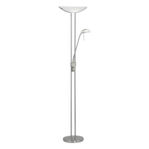 Stojacia lampa v matne striebornej farbe so skleneným tienidlom (výška 180 cm) BAYA – EGLO
