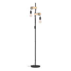 LED stojacia lampa v čiernej a prírodnej farbe (výška 166,5 cm) TOWNSHEND – EGLO