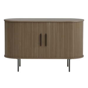 Hnedá komoda v dekore duba s posuvnými dverami 120x76x45 cm Nola – Unique Furniture