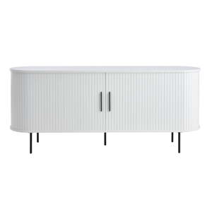 Biela komoda s posuvnými dverami 180x76x45 cm Nola – Unique Furniture