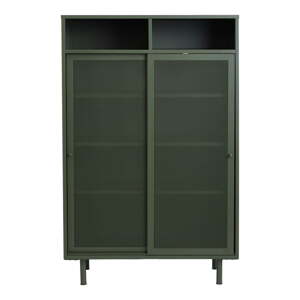 Tmavozelená kovová skrinka s posuvnými dverami 90x140x40 cm Veep – Unique Furniture
