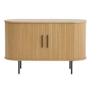 Komoda v dekore duba s posuvnými dverami v prírodnej farbe 120x76x45 cm Nola – Unique Furniture