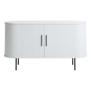 Biela komoda s posuvnými dverami 140x76x45 cm Nola – Unique Furniture
