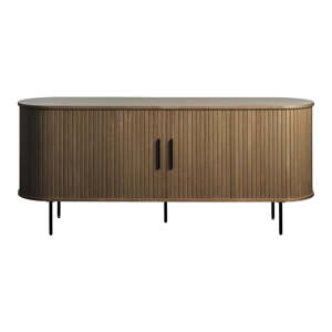 Hnedá komoda v dekore duba s posuvnými dverami 180x76x45 cm Nola – Unique Furniture