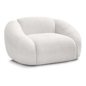Biele kreslo z textílie bouclé Tina – Bobochic Paris