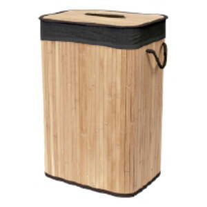 Čierny/v prírodnej farbe bambusový kôš na bielizeň 78 l Bamboo – Compactor