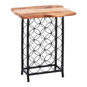 Kovový regál na víno v čierno-prírodnej farbe počet fliaš 15 46x56x35,5 cm Ras – Tomasucci