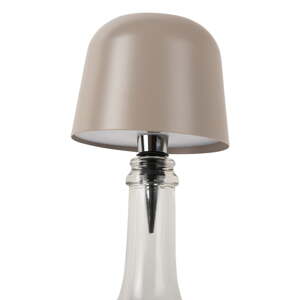 Béžová LED stolová lampa na fľašu s kovovým tienidlom (výška 13 cm) Cone Hat LED – Leitmotiv