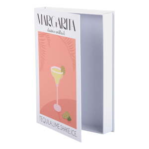 Bielo-oranžový dekoratívny papierový úložný box 18x4x25 cm Margarita – PT LIVING