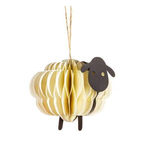 Papierová ručne vyrábaná vianočná ozdoba 9 cm Sheep Honeycomb – Sass & Belle