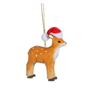 Drevená ručne vyrobená vianočná ozdoba 10 cm Deer – Sass & Belle