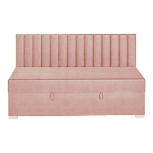 Ružová detská posteľ s úložným priestorom s matracom 90x200 cm Chill – Ghado