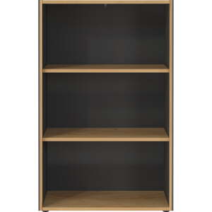 Knižnica v dekore duba v antracitovo-prírodnej farbe 75x120x40 cm Podium – Germania