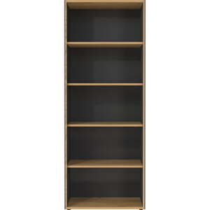 Knižnica v dekore duba v antracitovo-prírodnej farbe 75x196x40 cm Podium – Germania