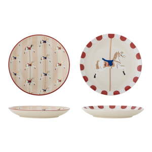 Krémové dezertné taniere s vianočným motívom z kameniny v súprave 2 ks ø 16 cm Merry-go-round – Bloomingville