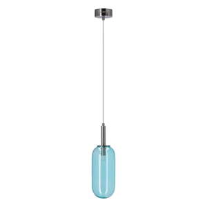 Modré LED závesné svietidlo so skleneným tienidlom ø 13 cm Fiuggi – Candellux Lighting
