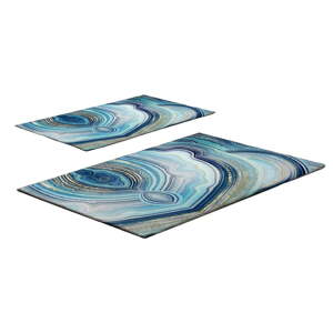 Modré kúpeľňové predložky v súprave 2 ks 60x100 cm – Foutastic