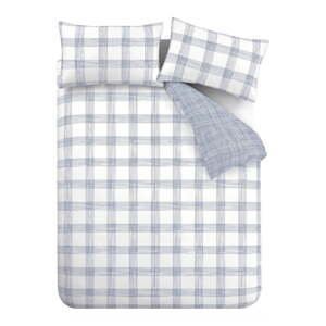 Bielo-modré bavlnené predĺžené obliečky na dvojlôžko 260x220 cm Marlow Check – Bianca
