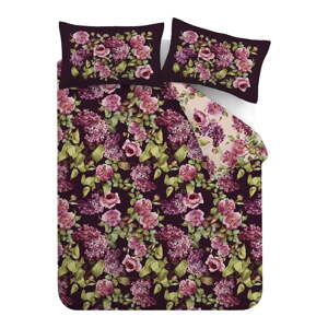 Fialové bavlnené obliečky na dvojlôžko 200x200 cm Pia Floral – RHS