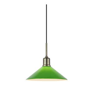 Závesné svietidlo so skleneným tienidlom v zeleno-mosadzovej farbe ø 25 cm Vela – Markslöjd
