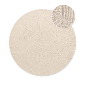Ručne tkaný vlnený okrúhly koberec vo svetlo prírodnej farbe ø 200 cm Eleni Natural White – Hanse Home