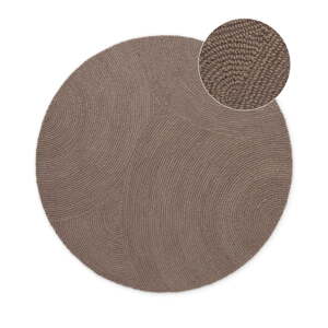 Ručne tkaný vlnený okrúhly koberec taupe ø 120 cm Eleni Taupe – Hanse Home
