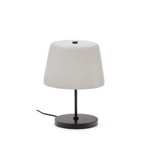 Čierno-biela stolová lampa so skleneným tienidlom (výška 38 cm) Nefar – Kave Home