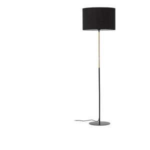 Čierna stojacia lampa s textilným tienidlom (výška 160 cm) Canar – Kave Home