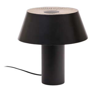 Čierna stolová lampa s kovovým tienidlom (výška 32 cm) Ancare – Kave Home