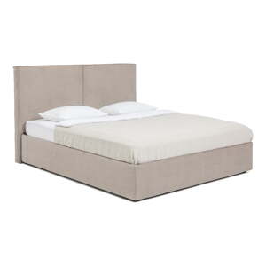 Čalúnená dvojlôžková posteľ taupe s úložným priestorom s matracom/s roštom 160x200 cm Thessa Bold – Bonami Selection