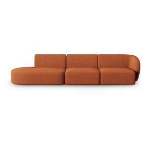 Ženilková pohovka v terakotovej farbe pravý roh 311 cm Paolo – Milo Casa