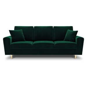 Zelená zamatová rozkladacia/s úložným priestorom pohovka 235 cm Kyoto – Cosmopolitan Design