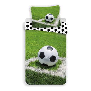 Zelené bavlnené detské obliečky na jednolôžko 140x200 cm Football – Jerry Fabrics
