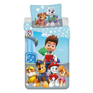 Modré bavlnené detské obliečky na jednolôžko 140x200 cm Paw Patrol – Jerry Fabrics