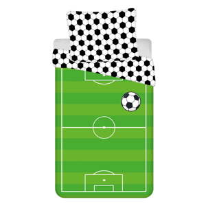 Zelené bavlnené detské obliečky na jednolôžko 140x200 cm Football – Jerry Fabrics
