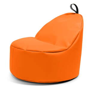 Oranžový sedací vak z imitácie kože Round L – So Soft?