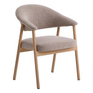 Béžové jedálenské stoličky v súprave 2 ks s podrúčkami z dubového dreva Elk – Unique Furniture