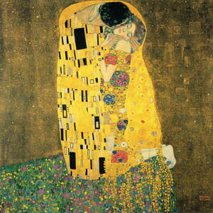 Reprodukcia obrazu Gustav Klimt - The Kiss, 70 x 70 cm